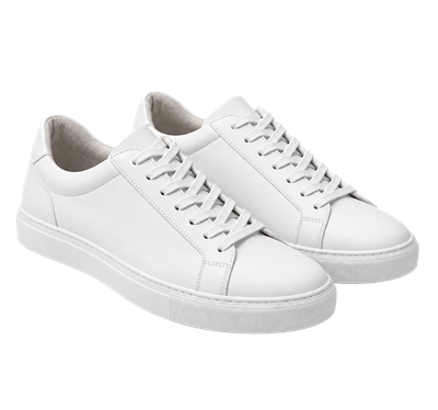 White lace-up sneakers
